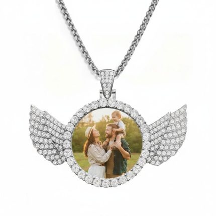 Custom Photo Angel Wings Necklace