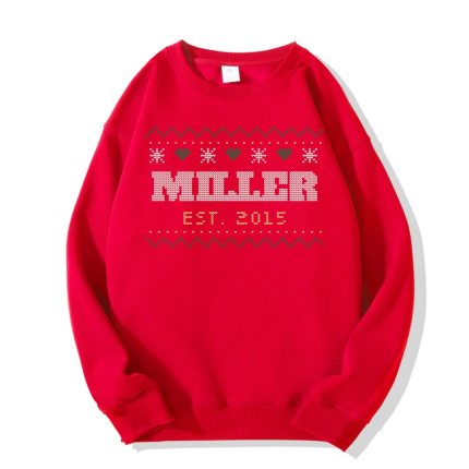 Personalized Fair Isle Family Name Christmas Sweatshirt, Hoodie or Tee