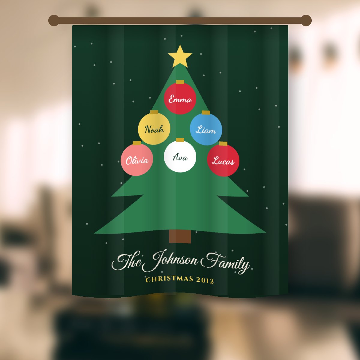 Personalized family names blanket