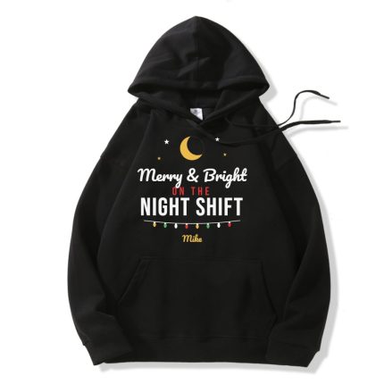 Merry & Bright on the Night Shift Christmas Sweatshirt, Hoodie or Tee – photo 2