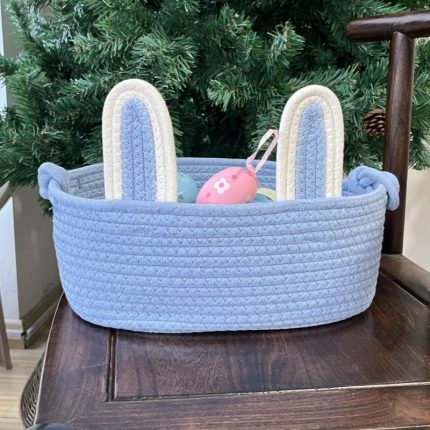 Personalized Bunny Ear Rope Basket – photo 2