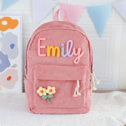 Personalized Corduroy Backpack – Chenille Name