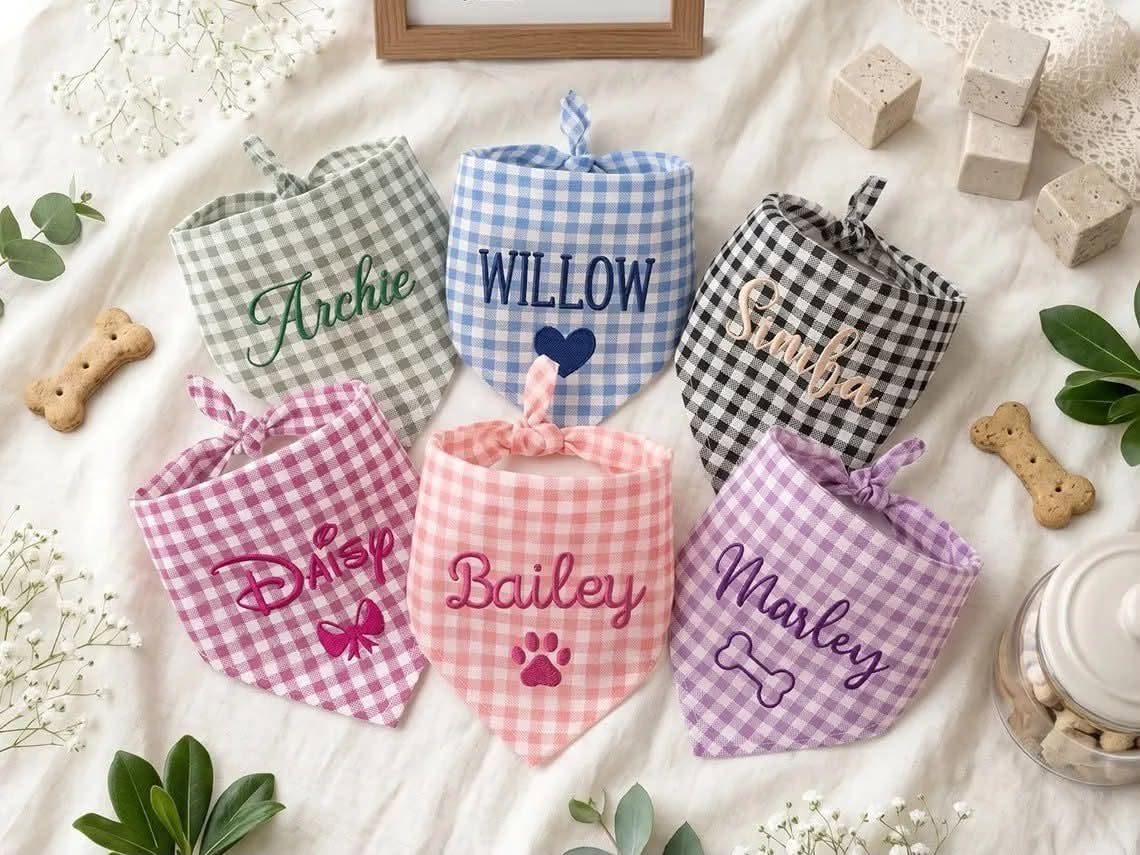 personalized-gingham-pet-bandana-1