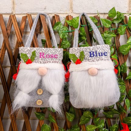 Personalized Gnome Christmas Gift Bag