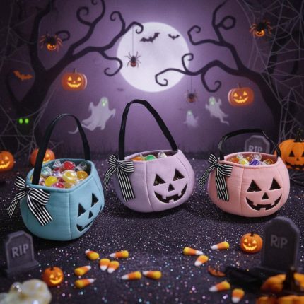 Personalized Jack-o'-Lantern Treat Bucket with Bow – photo 2