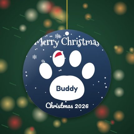Personalized Pet Paw Christmas Ornament