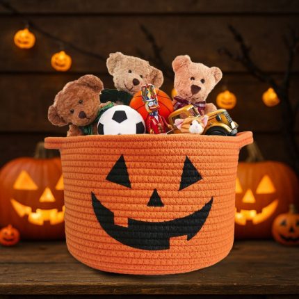 Personalized Pumpkin Rope Treat Basket