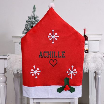 Personalized Santa Hat Chair Cover – photo 2