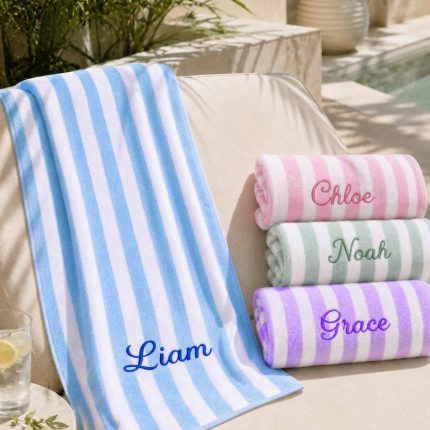 Personalized Striped Beach Towel