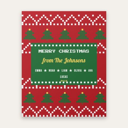 Personalized Ugly Sweater Family Christmas Blanket