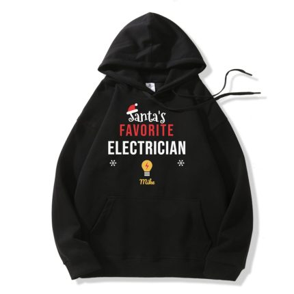 Santa's Favorite Electrician Christmas Sweatshirt, Hoodie or Tee – photo 2