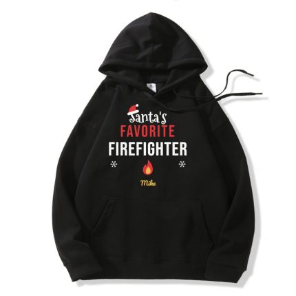Santa's Favorite Firefighter Christmas Sweatshirt, Hoodie or Tee – photo 2