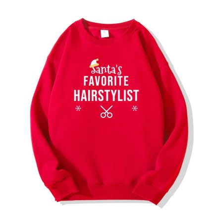 Santa's Favorite Hairstylist Christmas Sweatshirt, Hoodie or Tee