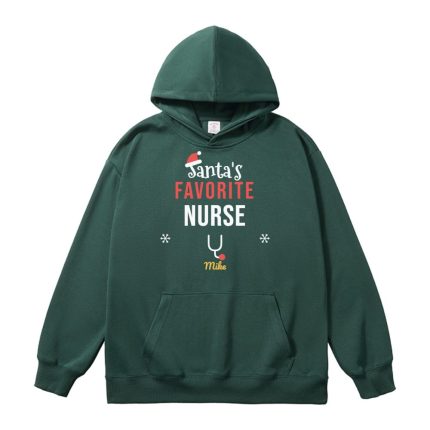 Santa's Favorite Nurse Christmas Sweatshirt, Hoodie or Tee – photo 2