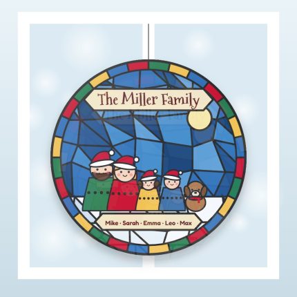 Personalized Stained Glass Family Suncatcher